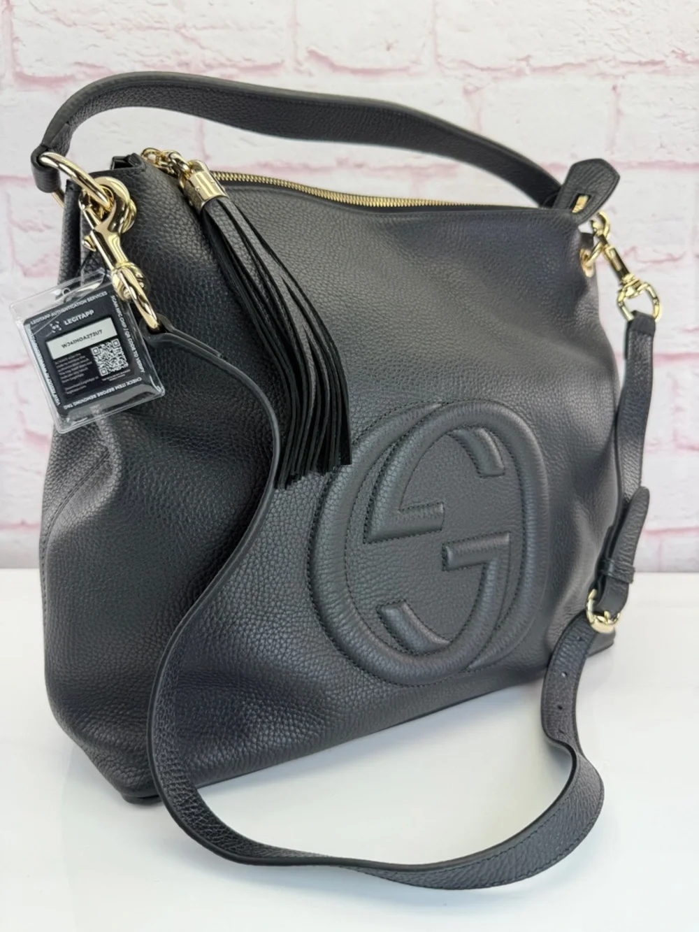 Gucci Pebbled Calfskin Large Soho Hobo Black - Picture 2 of 16